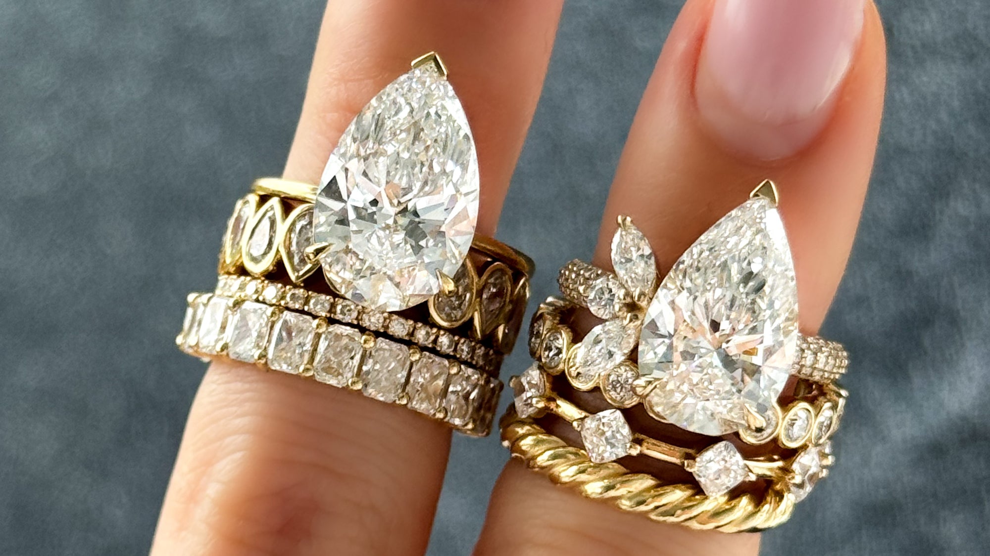 Pair Up: Matching Pear Shaped Engagement Rings with Wedding Bands