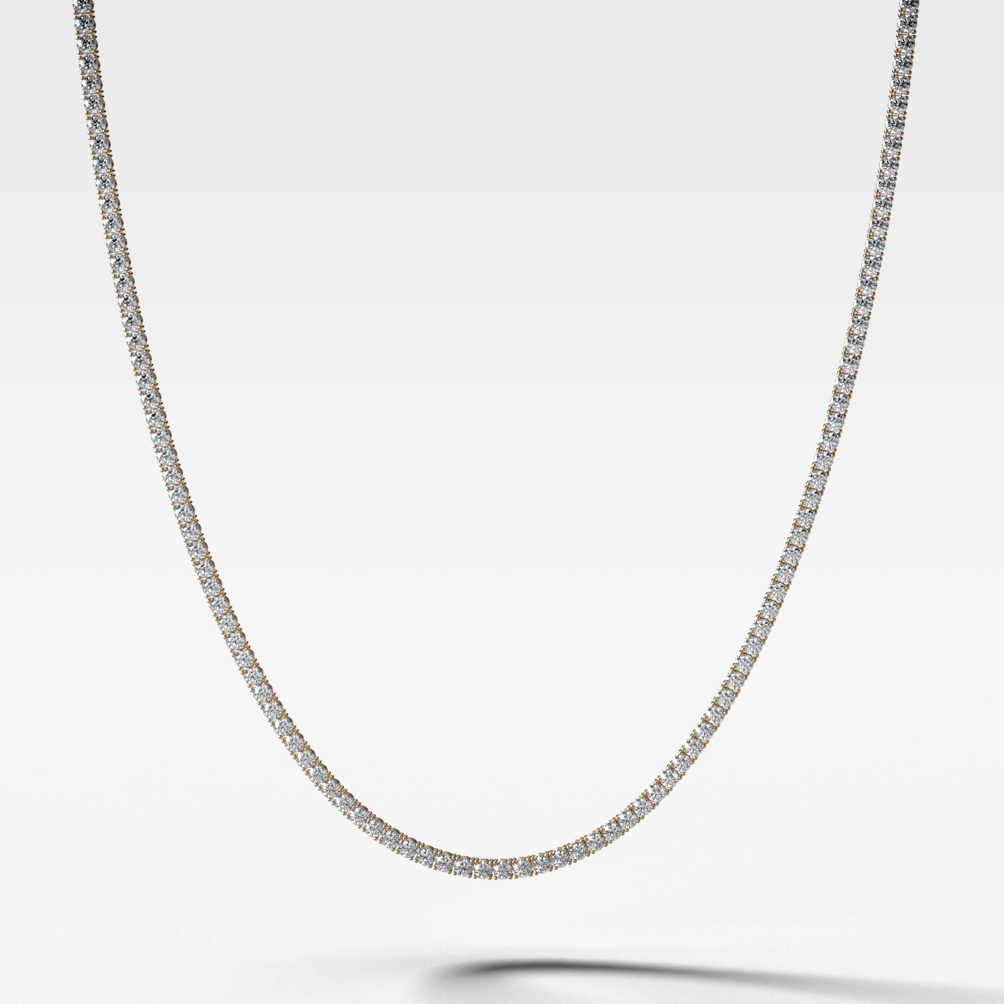 Straight Line Tennis Necklace (2.5mm - 5.00ctw) Necklace Good Stone Inc White Gold 14k Natural