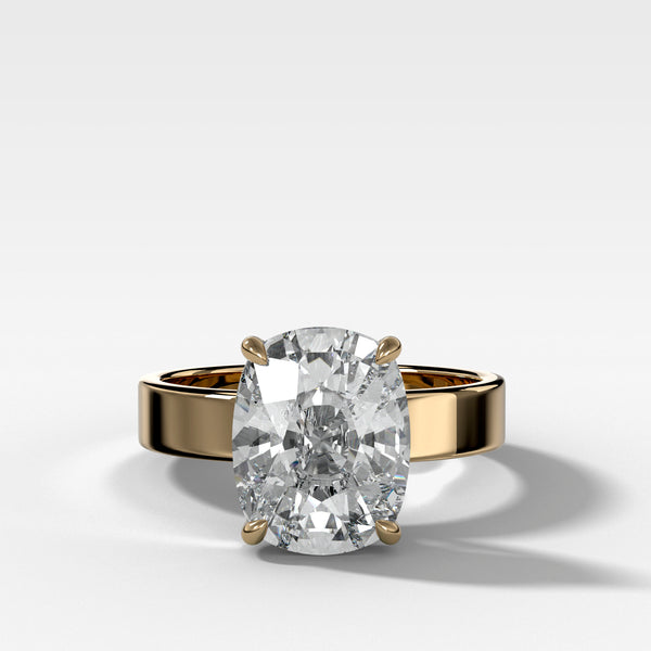 Finest Solitaire Engagement Ring With Elongated Cushion Cut
