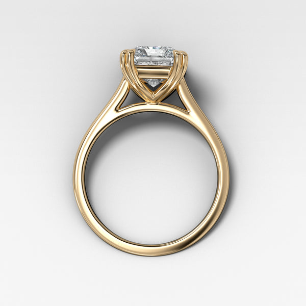 Signature Cathedral Solitaire Engagement Ring With Elongated