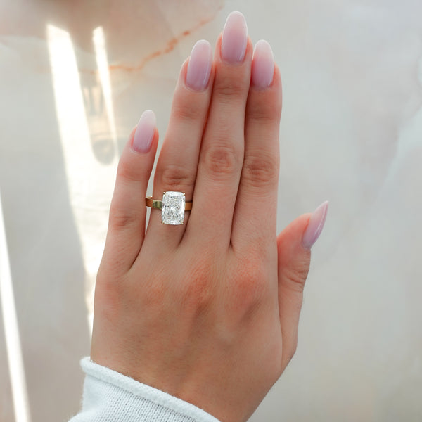 Finest Solitaire Engagement Ring With Elongated Cushion Cut