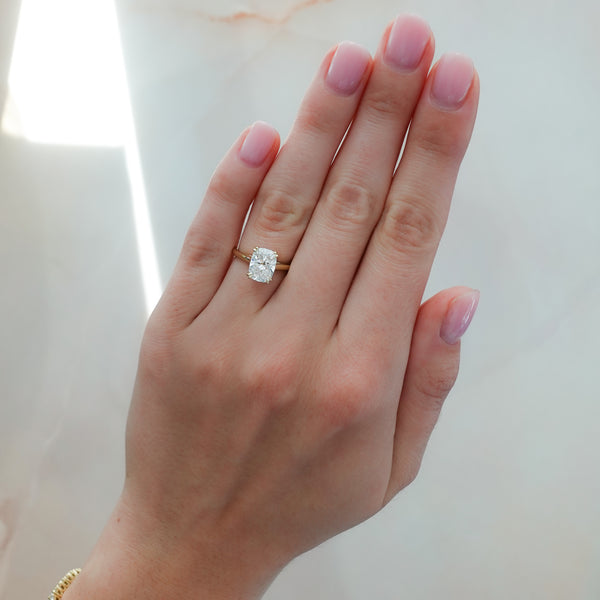 Signature Cathedral Solitaire Engagement Ring With Elongated