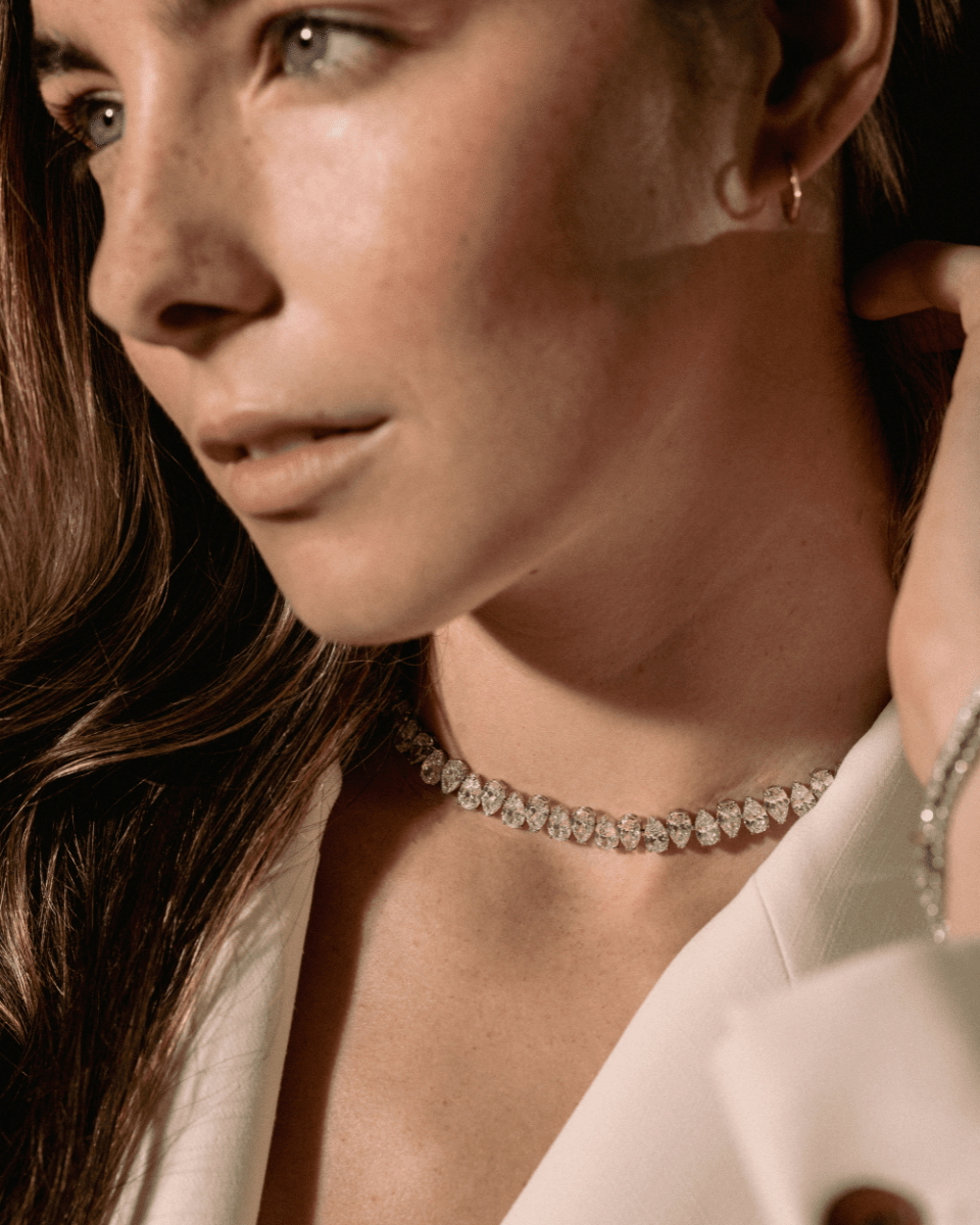Pear Diamond Choker Necklace Necklace Good Stone Inc 