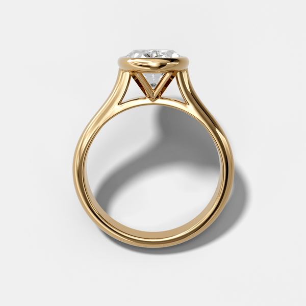 LG 2.54ct Oval Bezel Cathedral Ring Ready To Ship | GOODSTONE