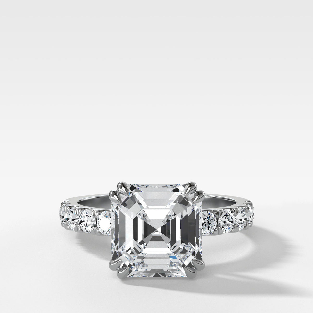 Zenith Ring With Asscher Cut by Good Stone in White Gold