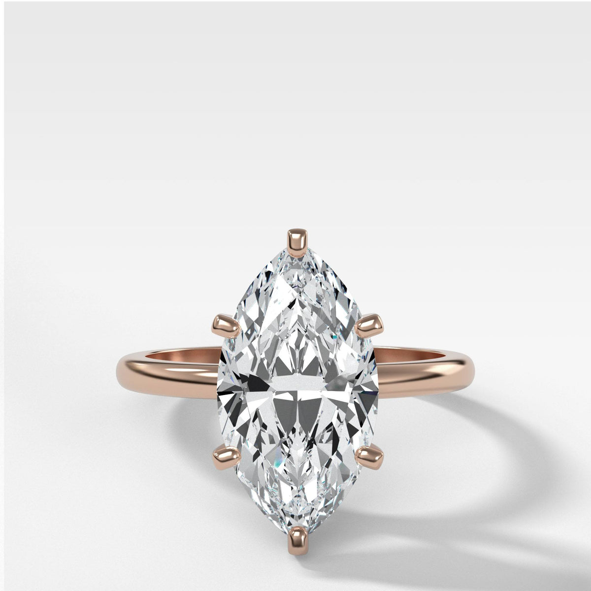 Nova Solitaire With Marquise Cut by Good Stone in Rose Gold