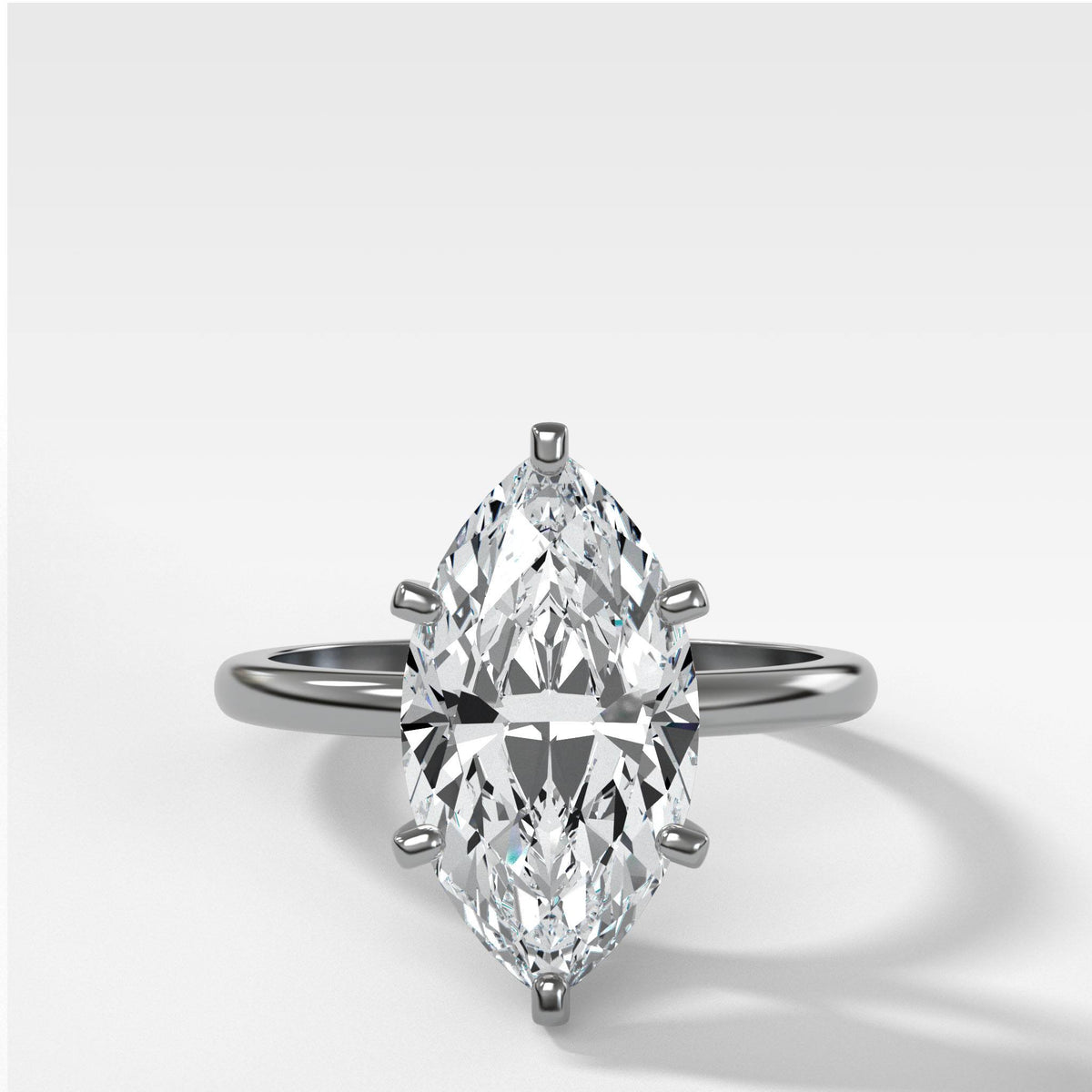 Nova Solitaire With Marquise Cut by Good Stone in White Gold