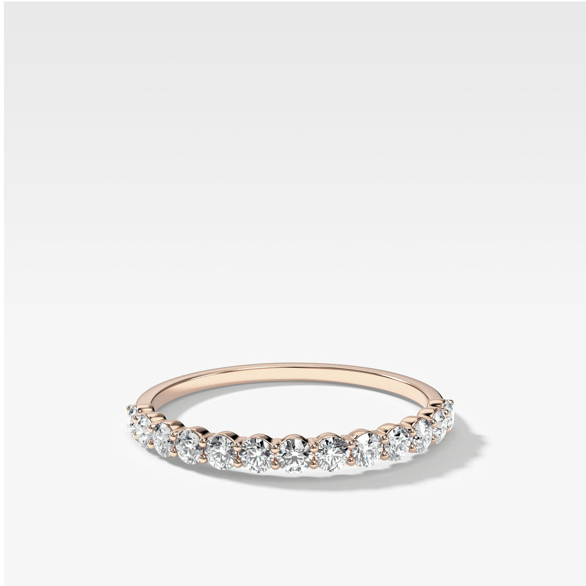 Petite Shared Prong Wedding Band by Good Stone in Rose Gold
