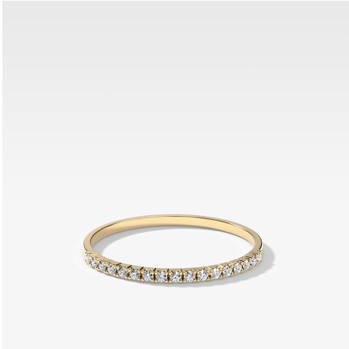 Petite French Pavé Stacker by Good Stone in Yellow Gold