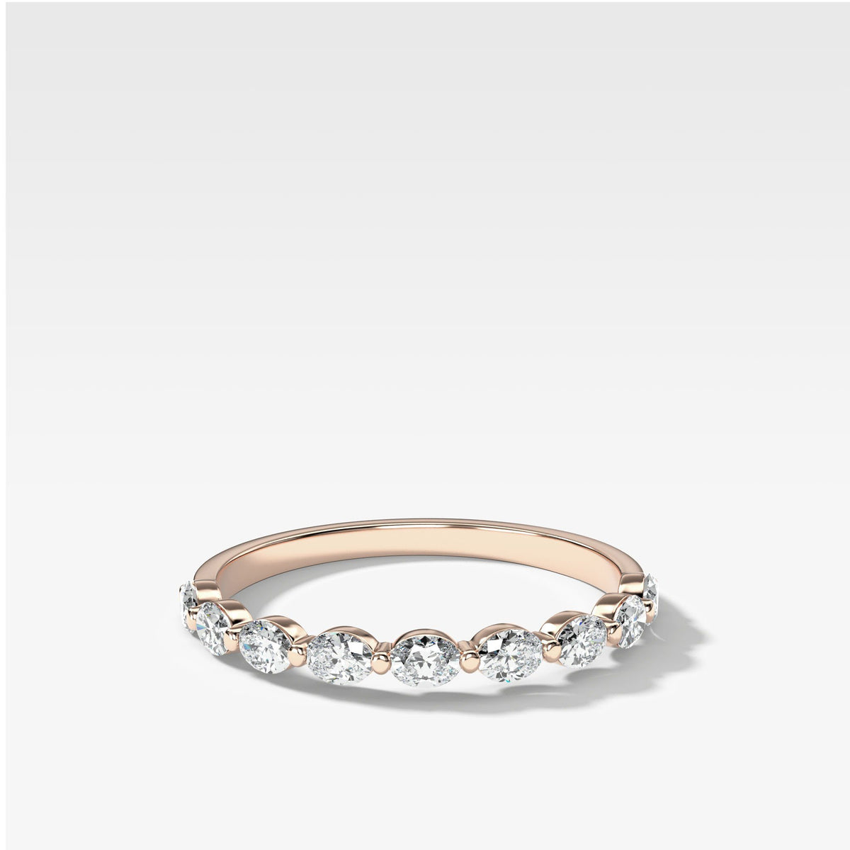 Oval Interstellar Wedding Band by Good Stone in Rose Gold