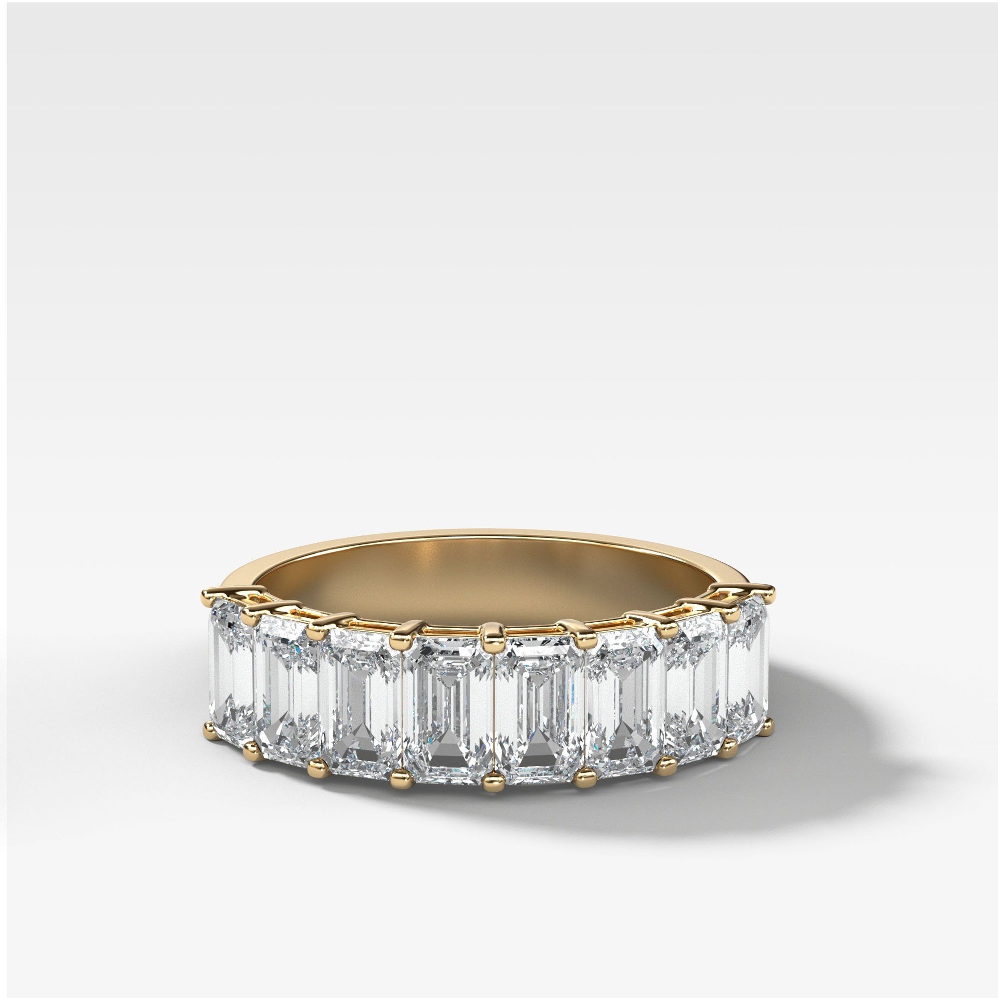 Halfway Emerald Cut Constellation Band by Good Stone in Yellow Gold