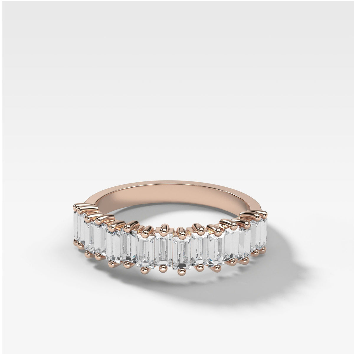 Midi Baguette Diamond Stacker by Good Stone in Rose Gold
