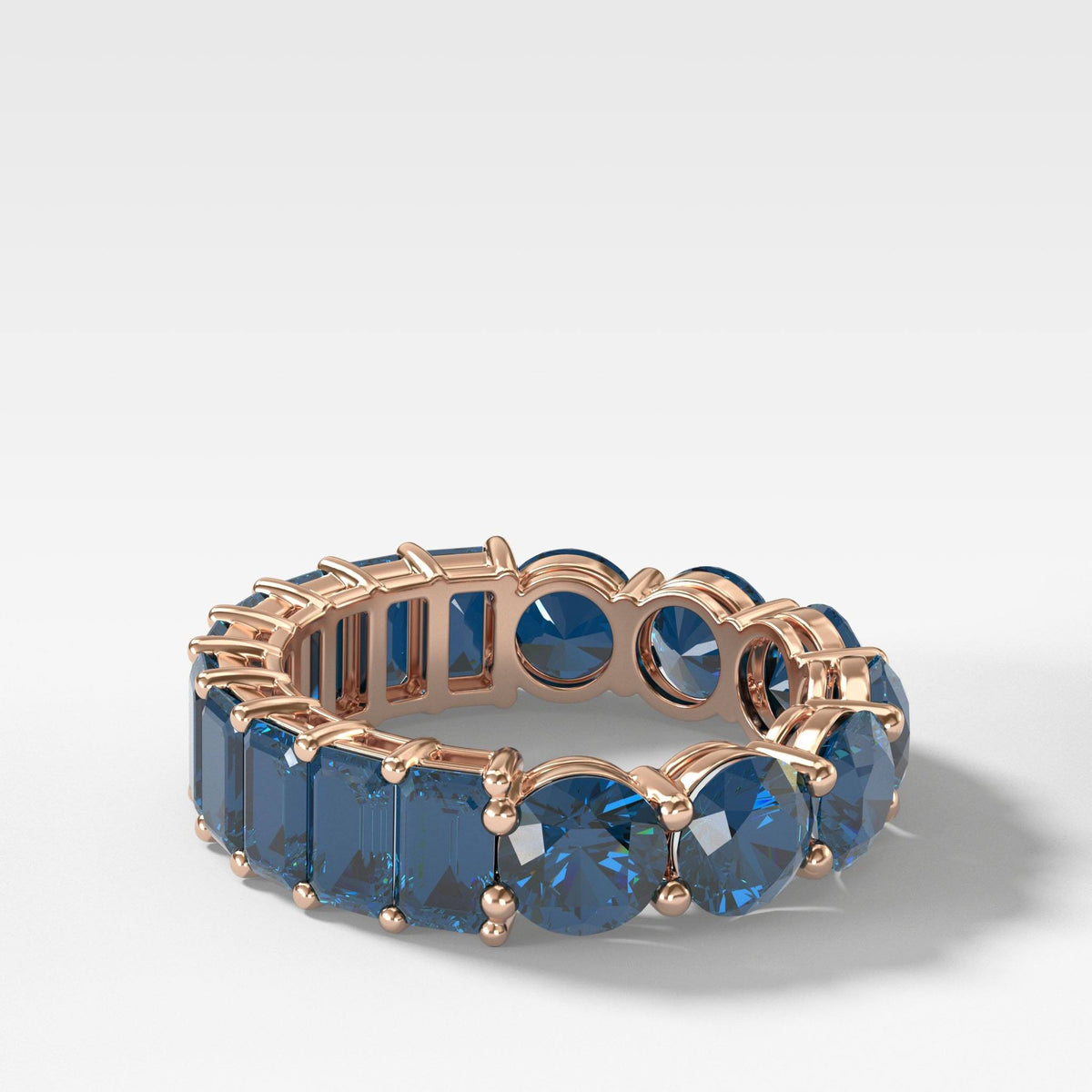 Reversible Sapphire Eternity Band by Good Stone in Rose Gold