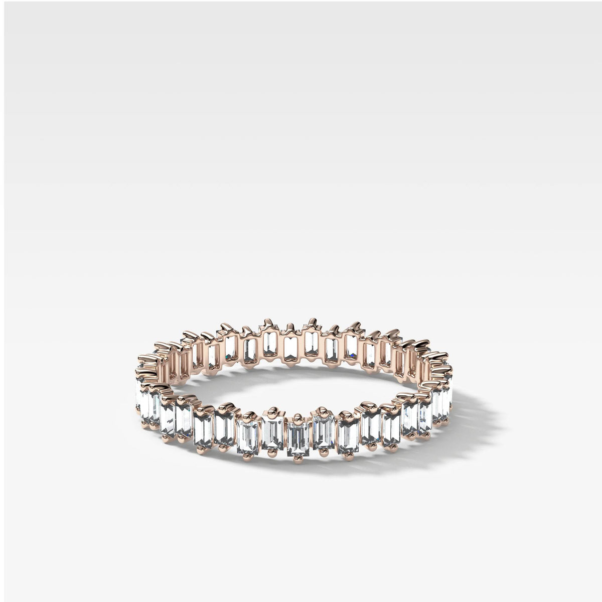 Baby Baguette Eternity Stacker by Good Stone in Rose Gold