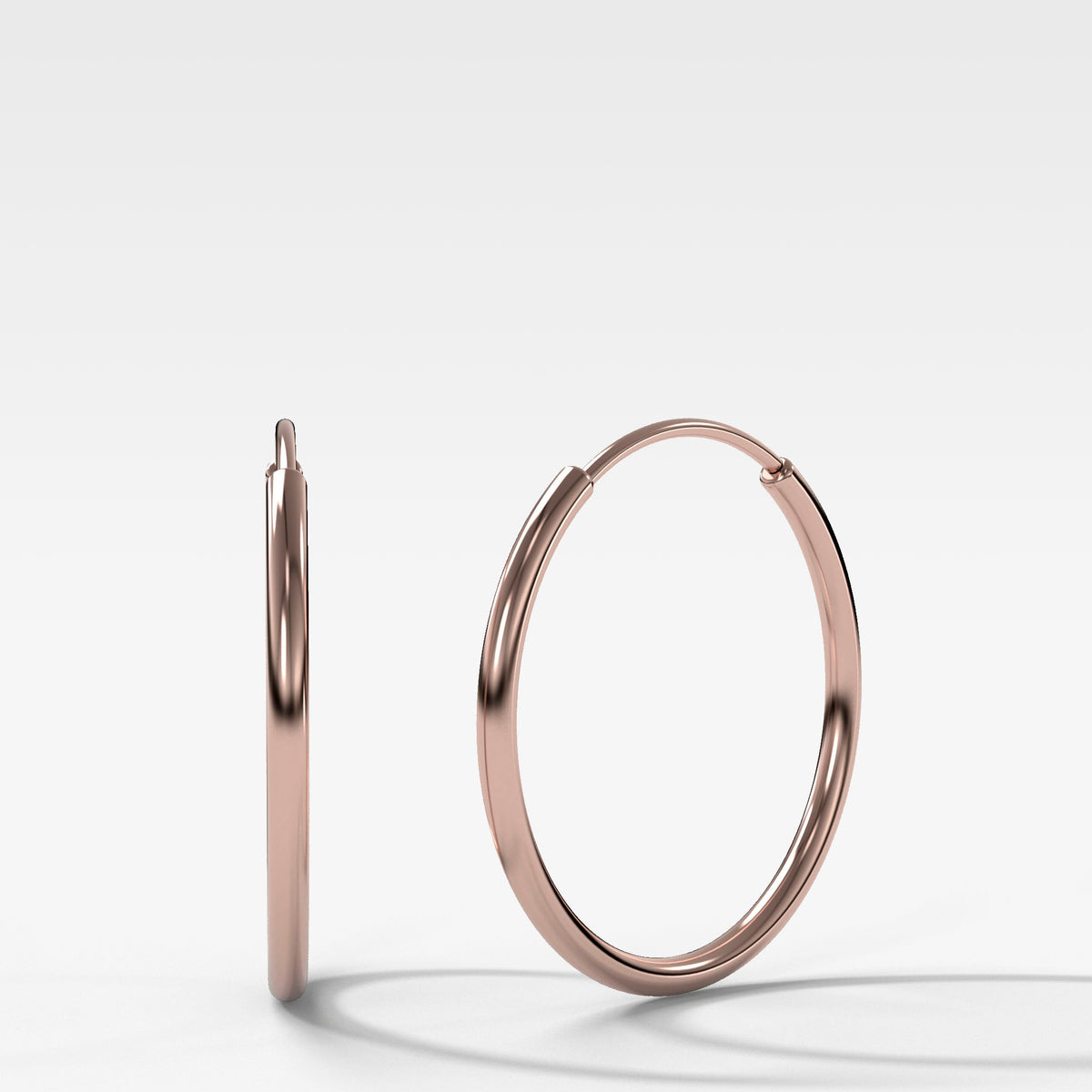 Classic Hoop Earrings in Rose Gold by Good Stone