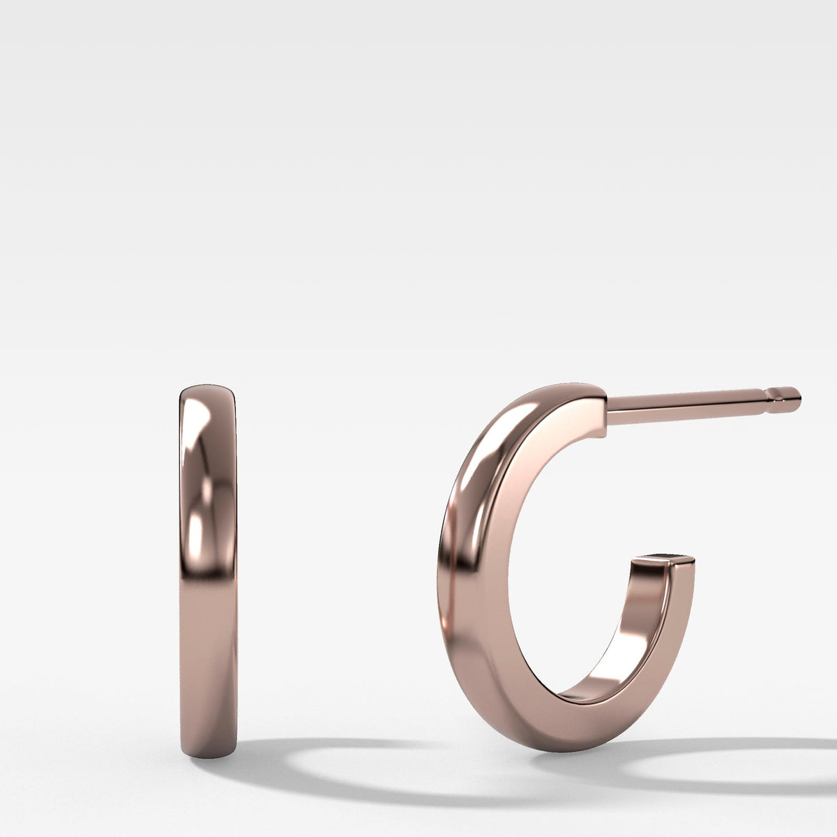 Classic C Hoop Earrings in Rose Gold by Good Stone