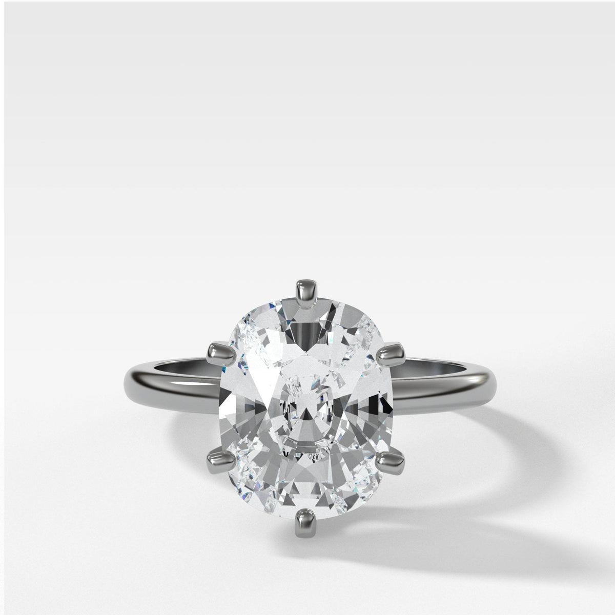 Nova Solitaire With Cushion Cut by Good Stone in White Gold