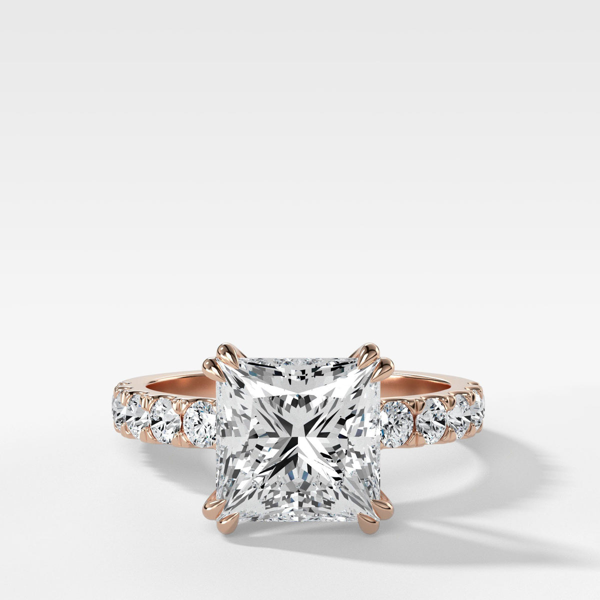 Zenith Ring With Princess Cut by Good Stone in Rose Gold