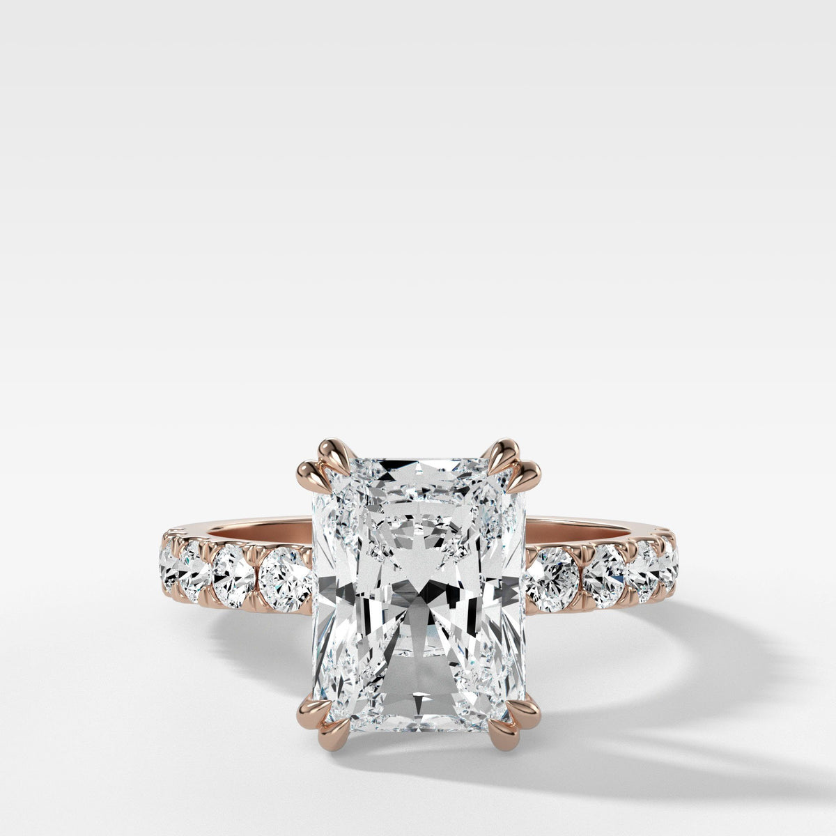 Zenith Ring With Radiant Cut by Good Stone in Rose Gold