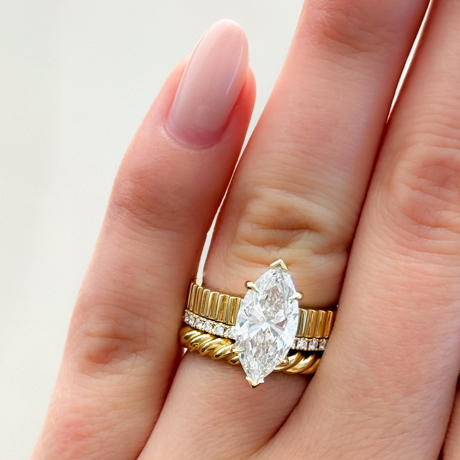 Best Way to Pair a Marquise Engagement Ring with a Wedding Band