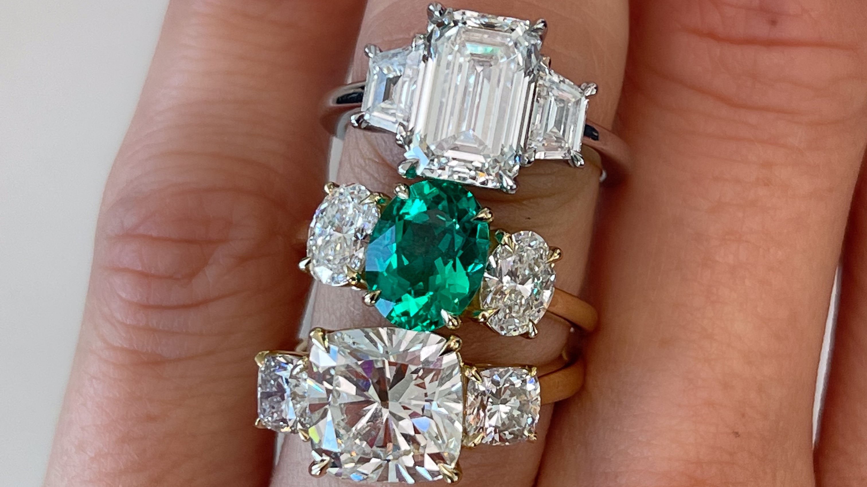 Three Heavy Rings The Triple Threat Charm of Three Stone Engagement Rings