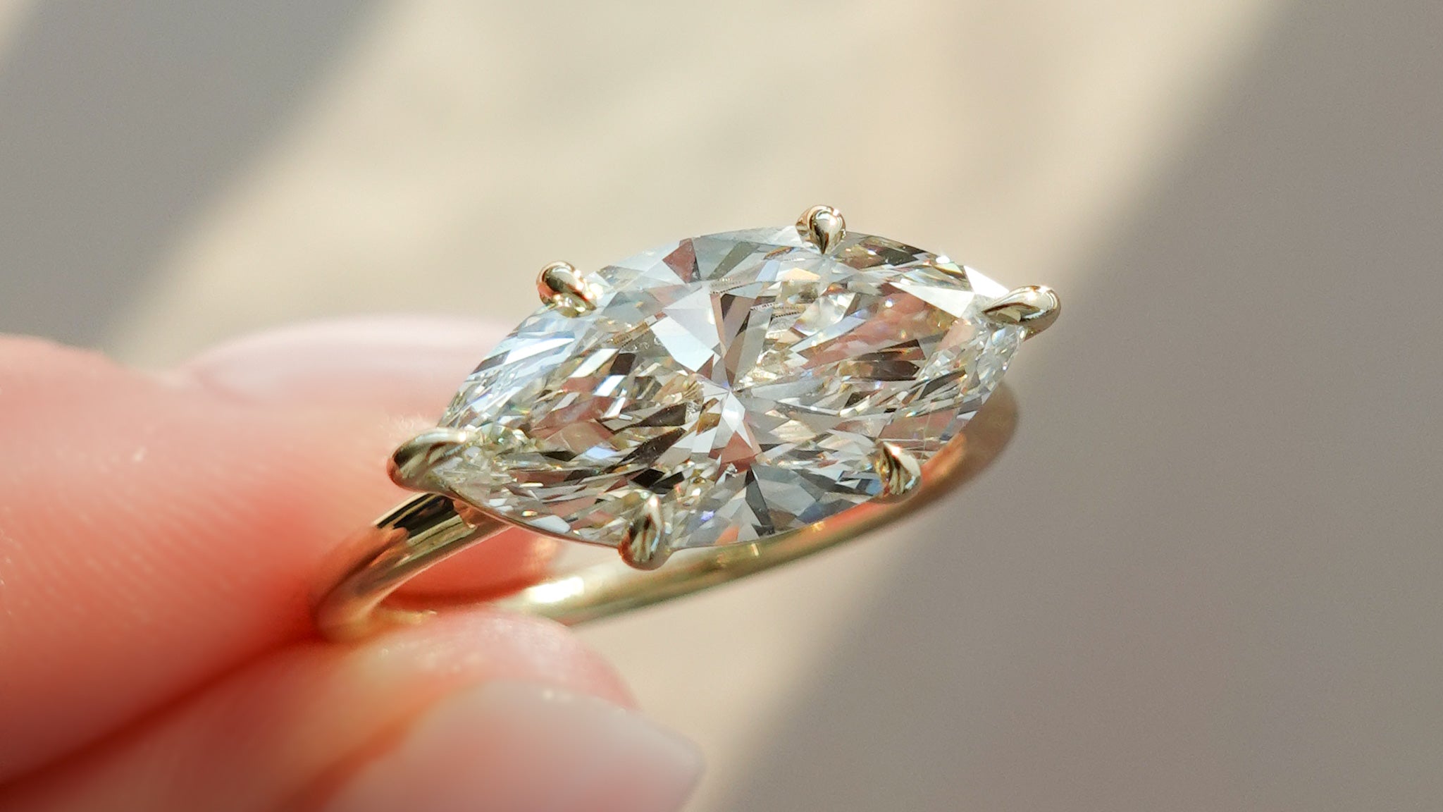 East West Horizontal Engagement rings