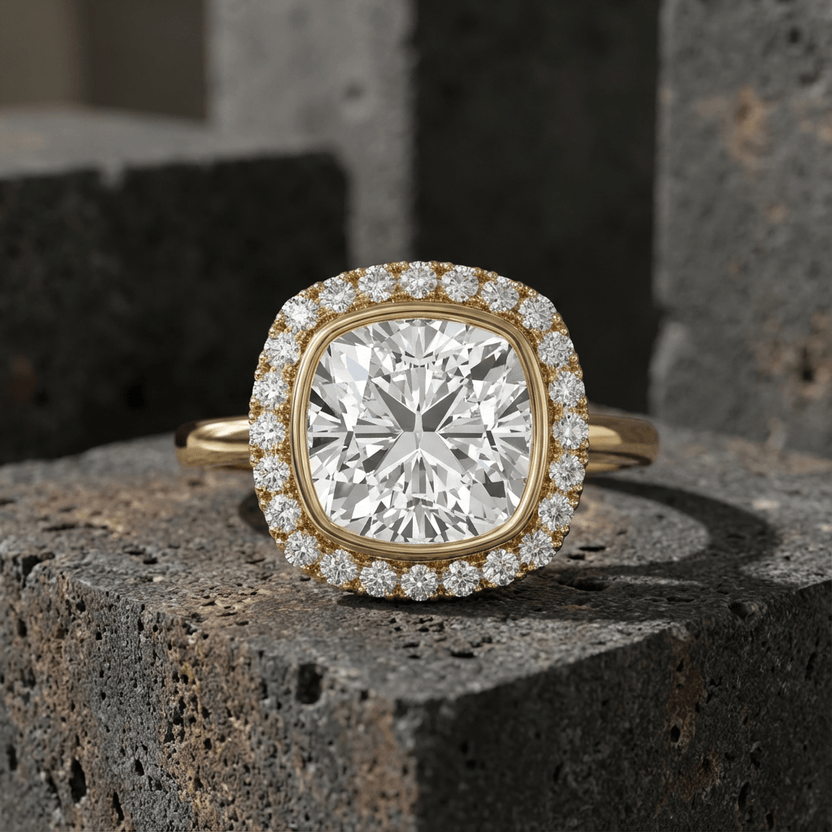 Bezel Set Halo Diamond Engagement Rings Series | GoodStone