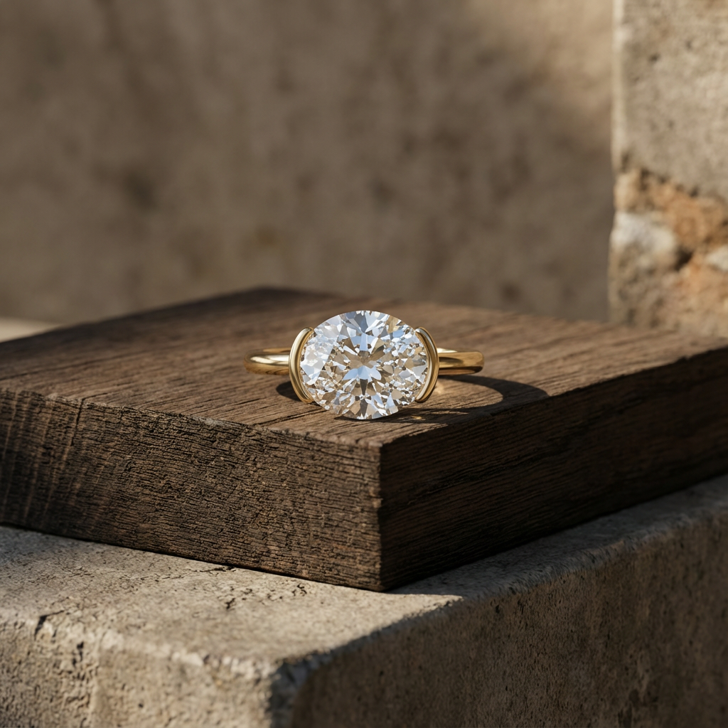 East West Horizontal Engagement rings