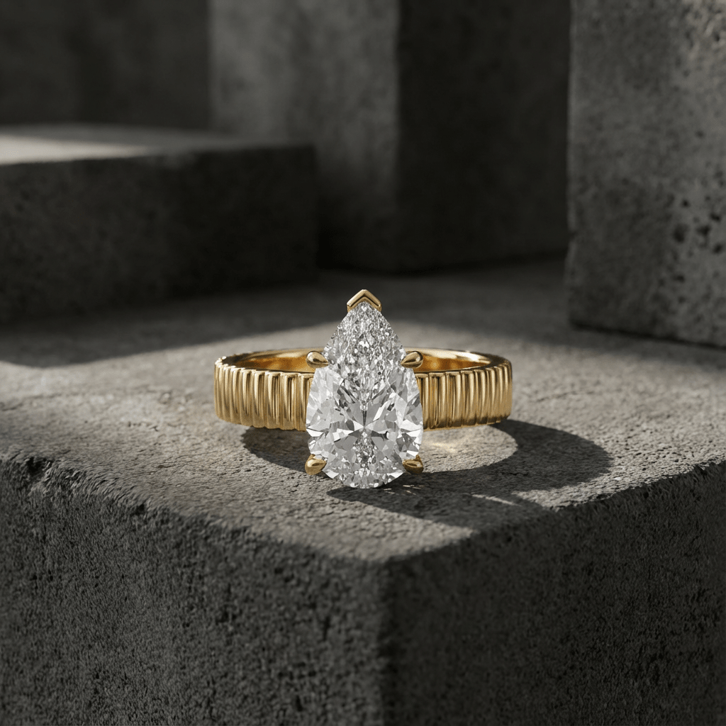 Finest Ridged Solitaire Engagement Ring - GOODSTONE