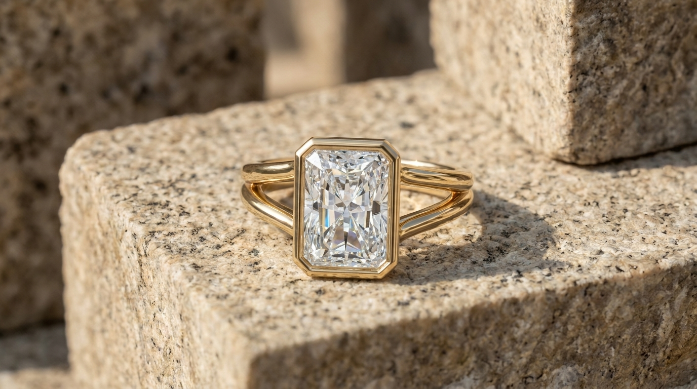 Split Shank Bezel Engagement Ring Series