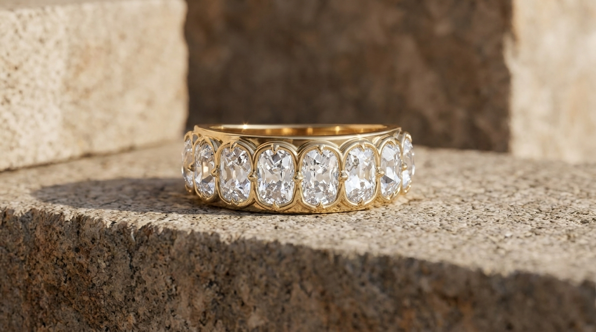 Compass Set Wedding Band