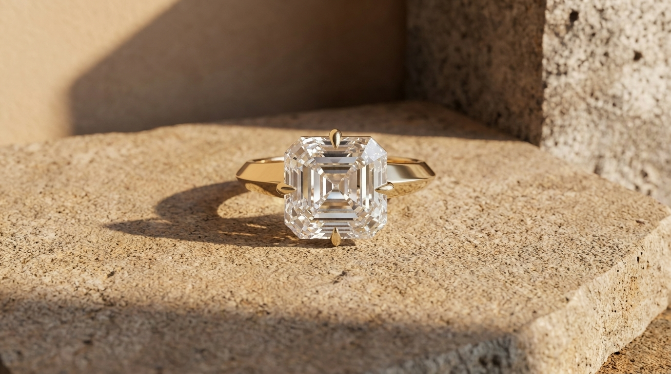 Compass Tapered Butter Knife Solitaire Engagement Ring Series