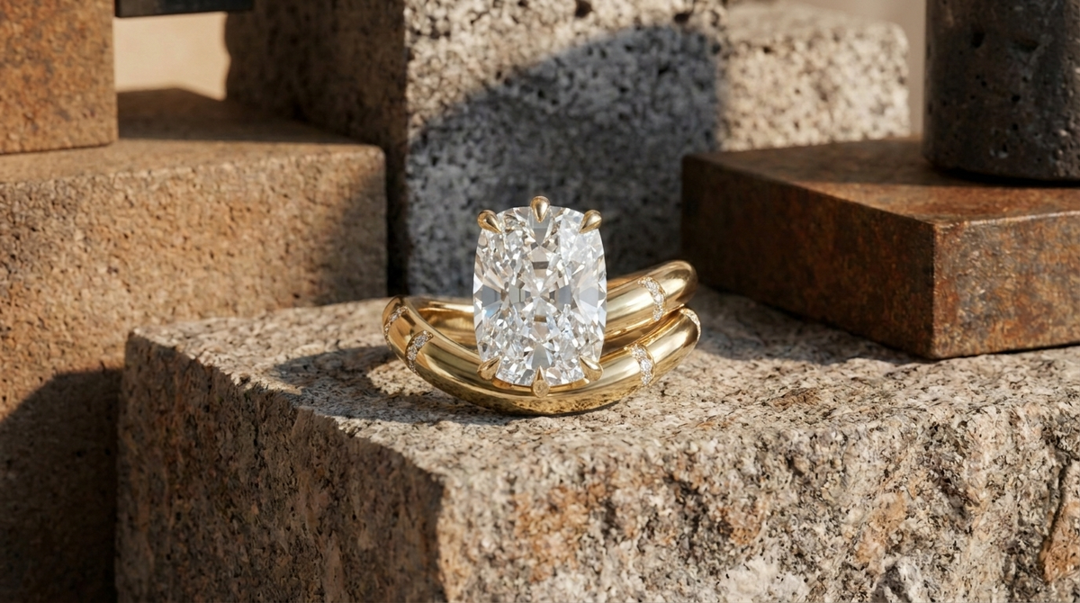 Contoured Pavé Wrap Engagement Ring Series