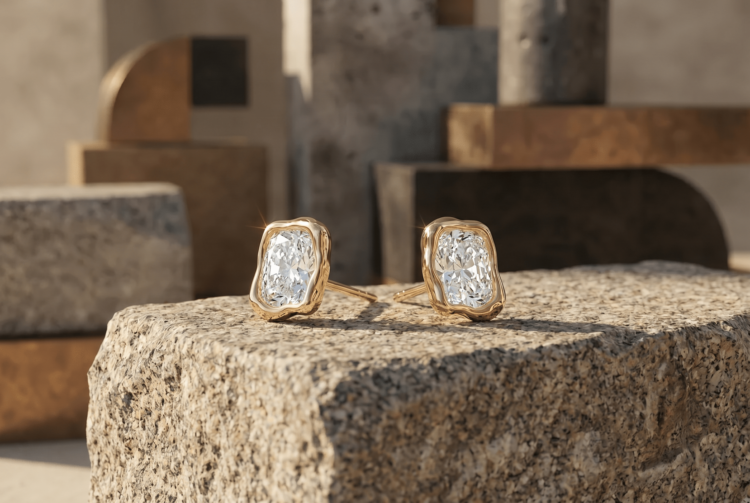 Molten Bezel Stud Collection - GOODSTONE