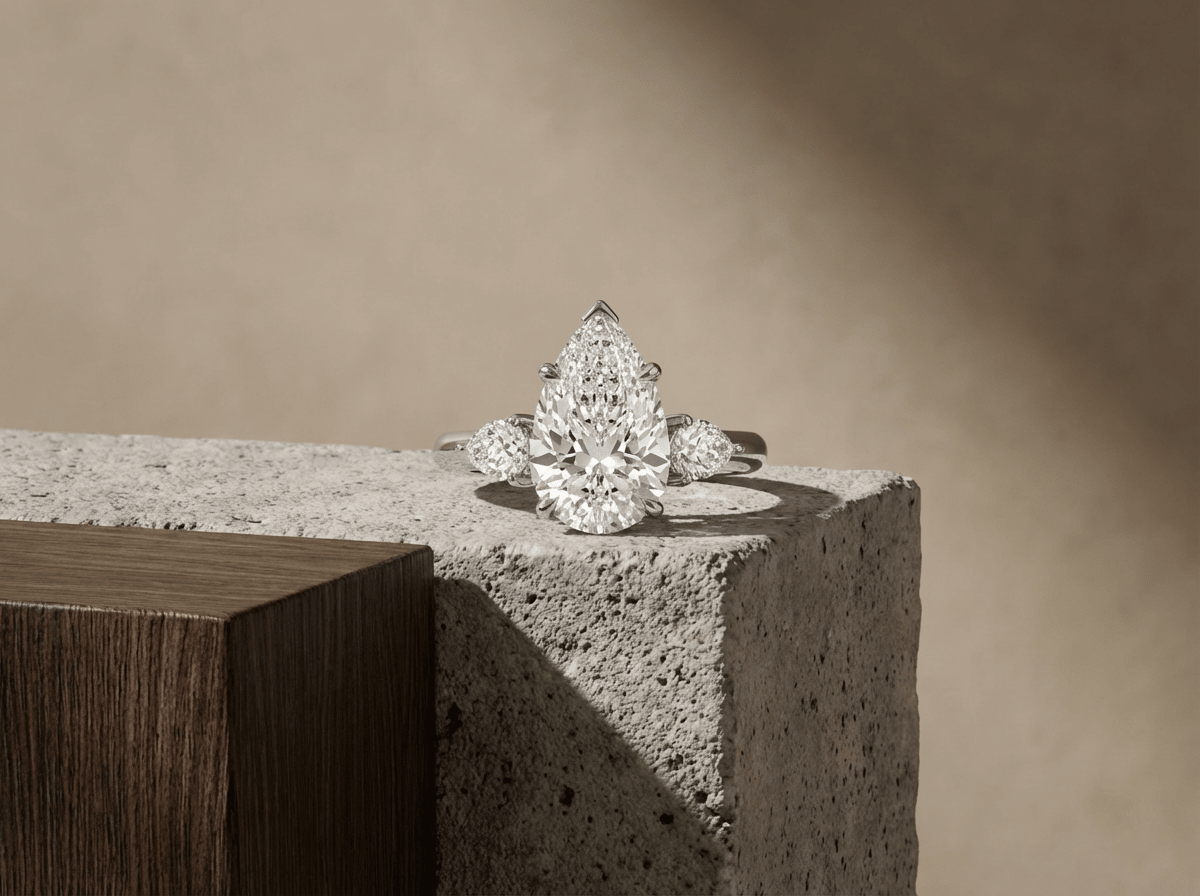 Pear Shaped Lab Grown Diamond Ring - GOODSTONE