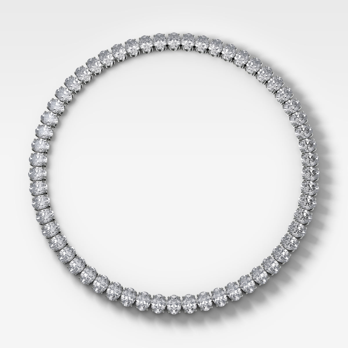 North South Oval Diamond Choker Necklace