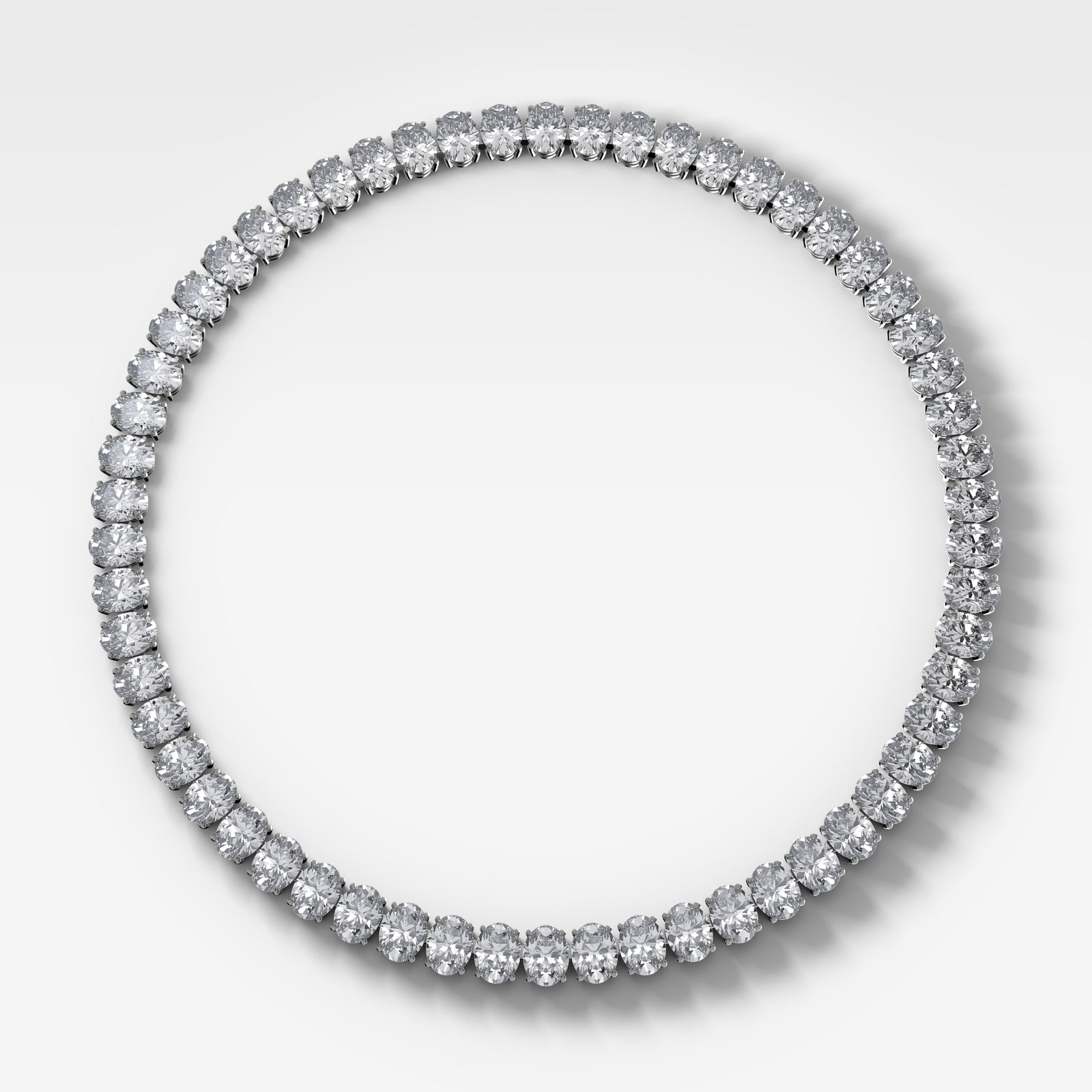 North South Oval Diamond Choker Necklace