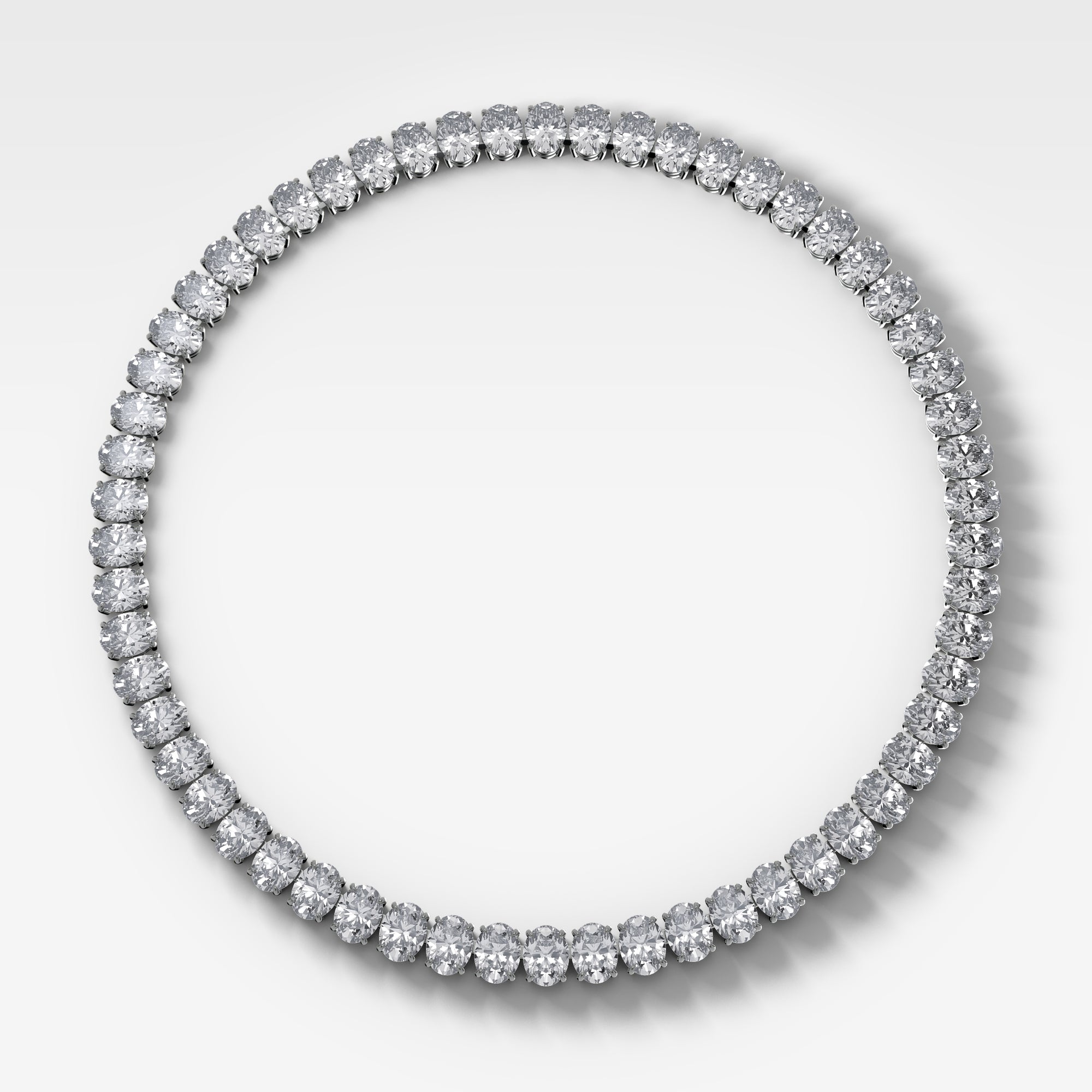 North South Oval Diamond Choker Necklace