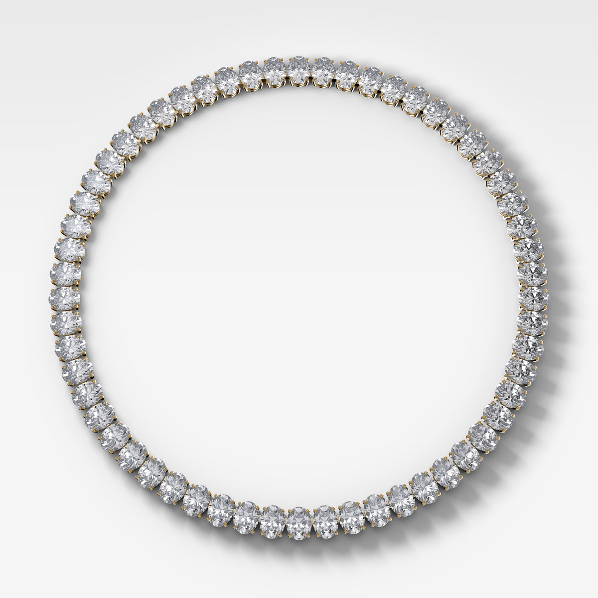 North South Oval Diamond Choker Necklace