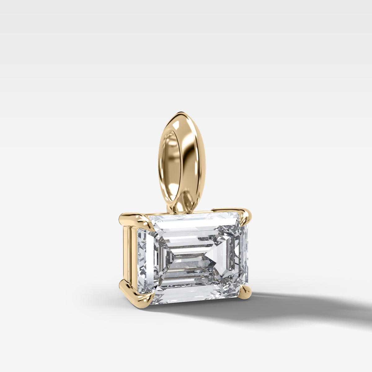 Classic East West Emerald Attachable Diamond Pendant