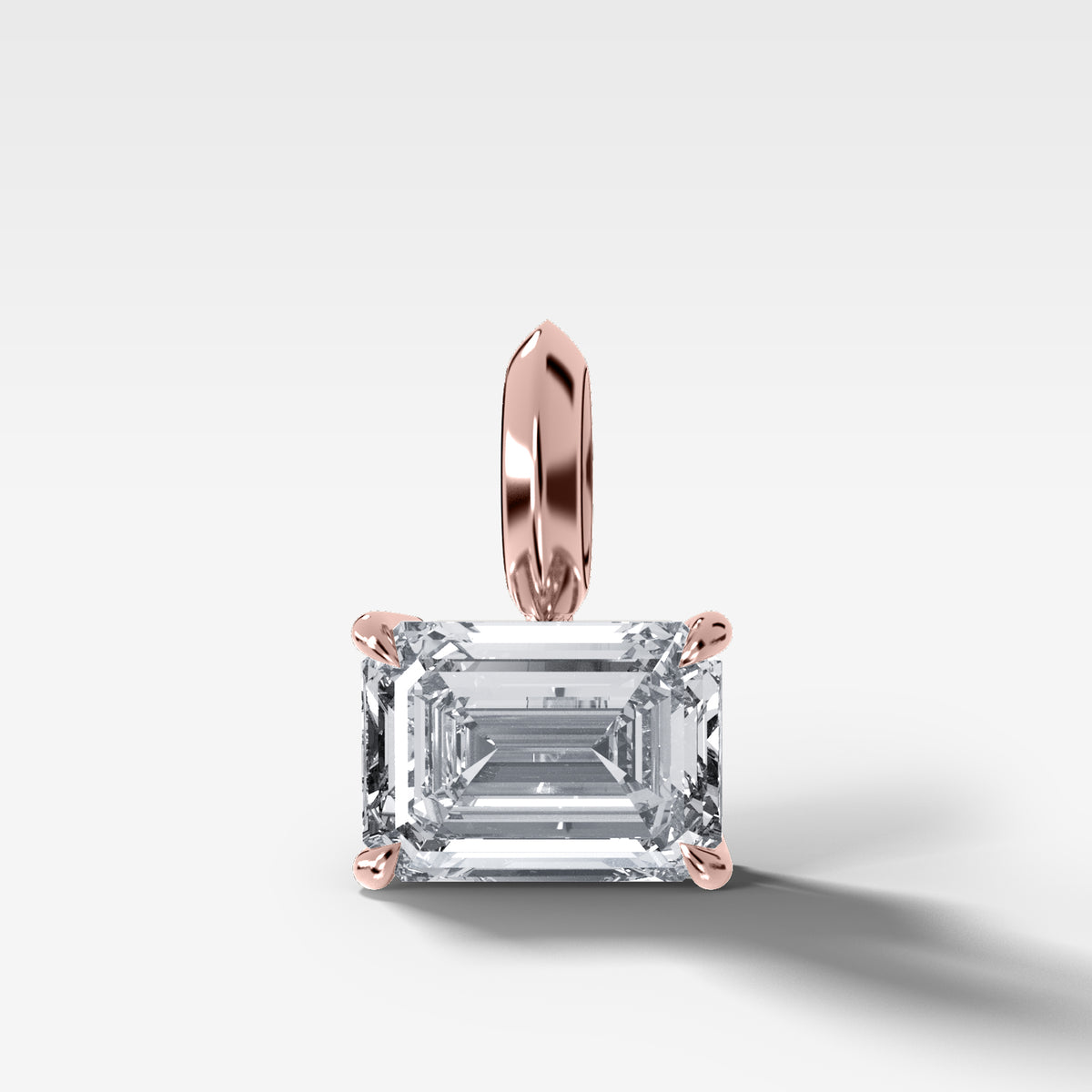 Classic East West Emerald Attachable Diamond Pendant