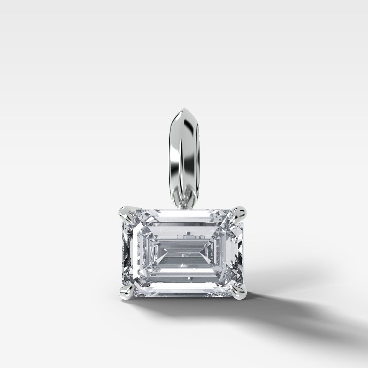 Classic East West Emerald Attachable Diamond Pendant