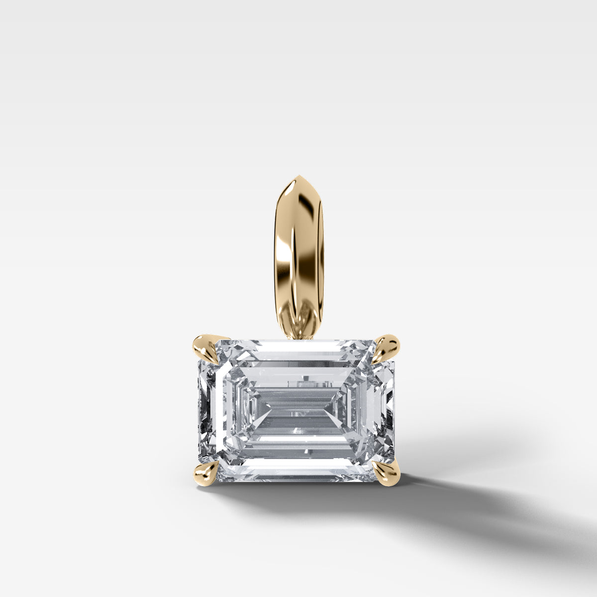 Classic East West Emerald Attachable Diamond Pendant