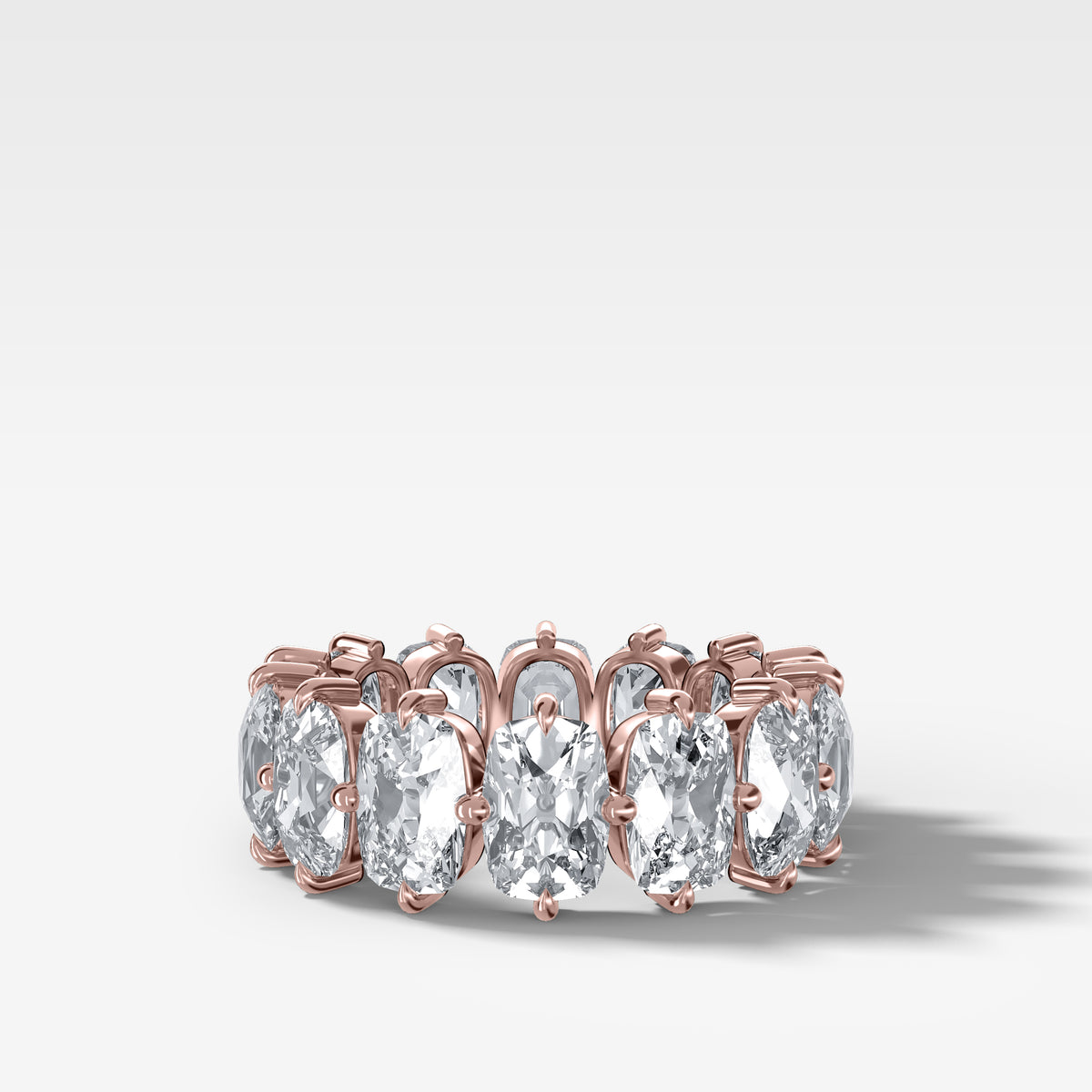 Compass-Set Eternity Band with Old Mine Cut Diamonds
