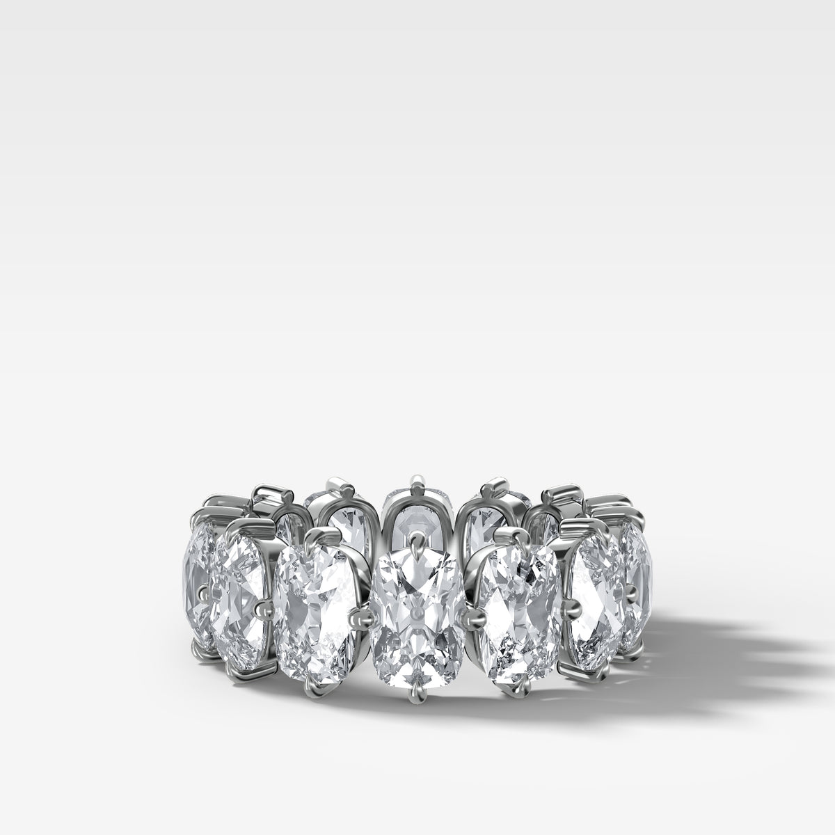 Compass-Set Eternity Band with Old Mine Cut Diamonds