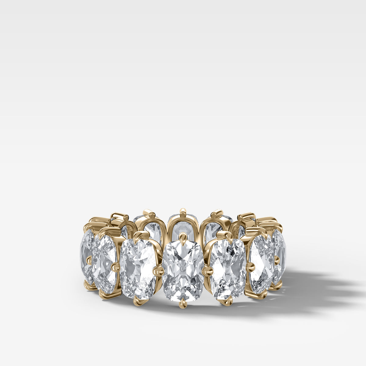 Compass-Set Eternity Band with Old Mine Cut Diamonds