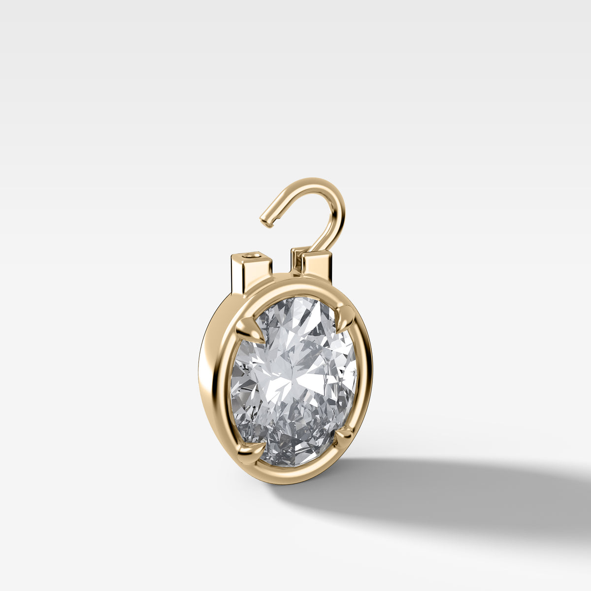Club Lock Oval Attachable Diamond Pendant