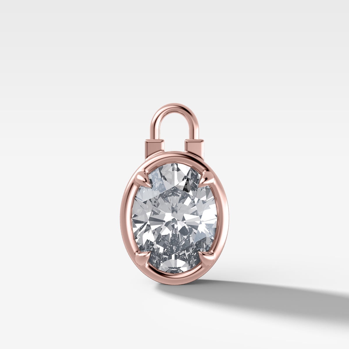 Club Lock Oval Attachable Diamond Pendant