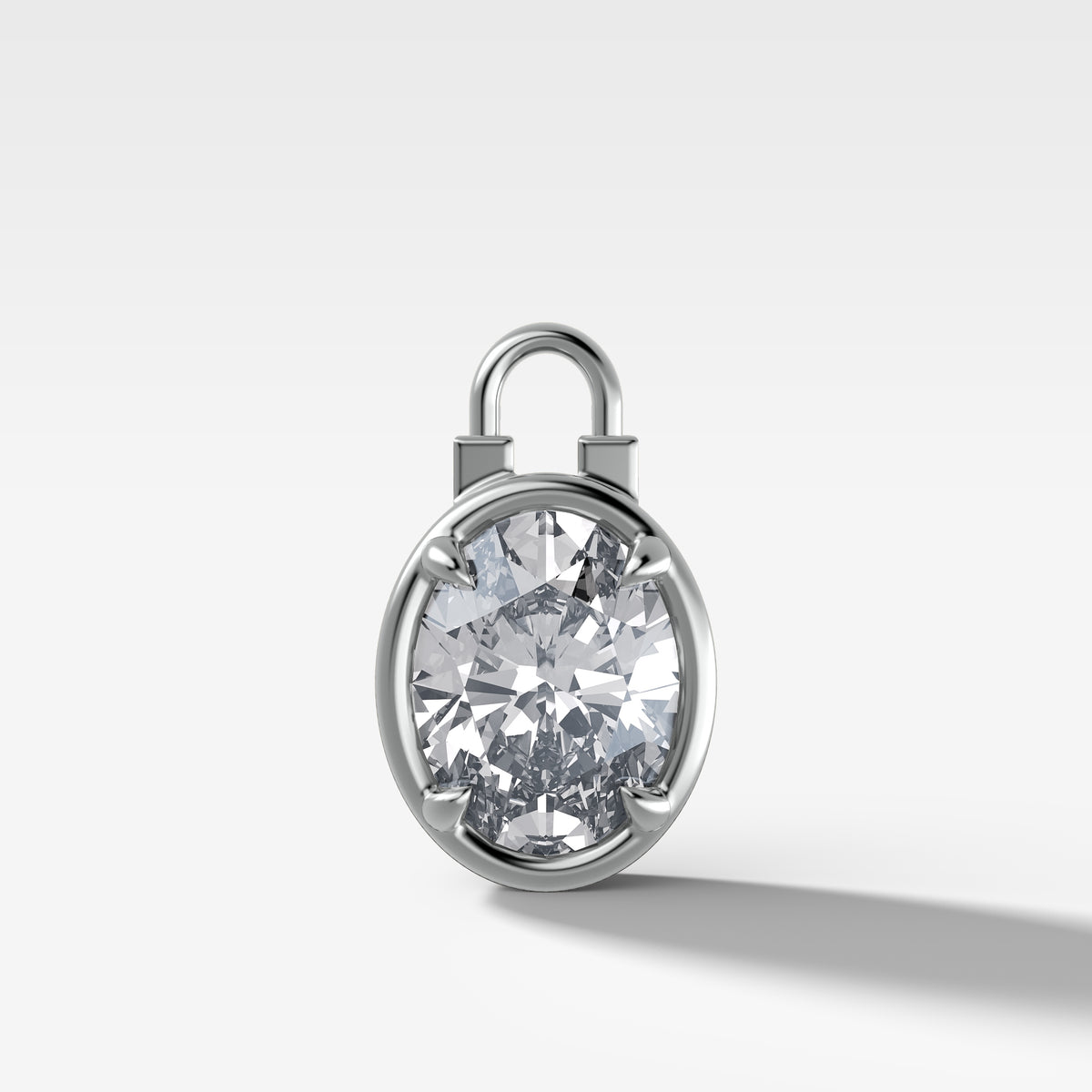 Club Lock Oval Attachable Diamond Pendant