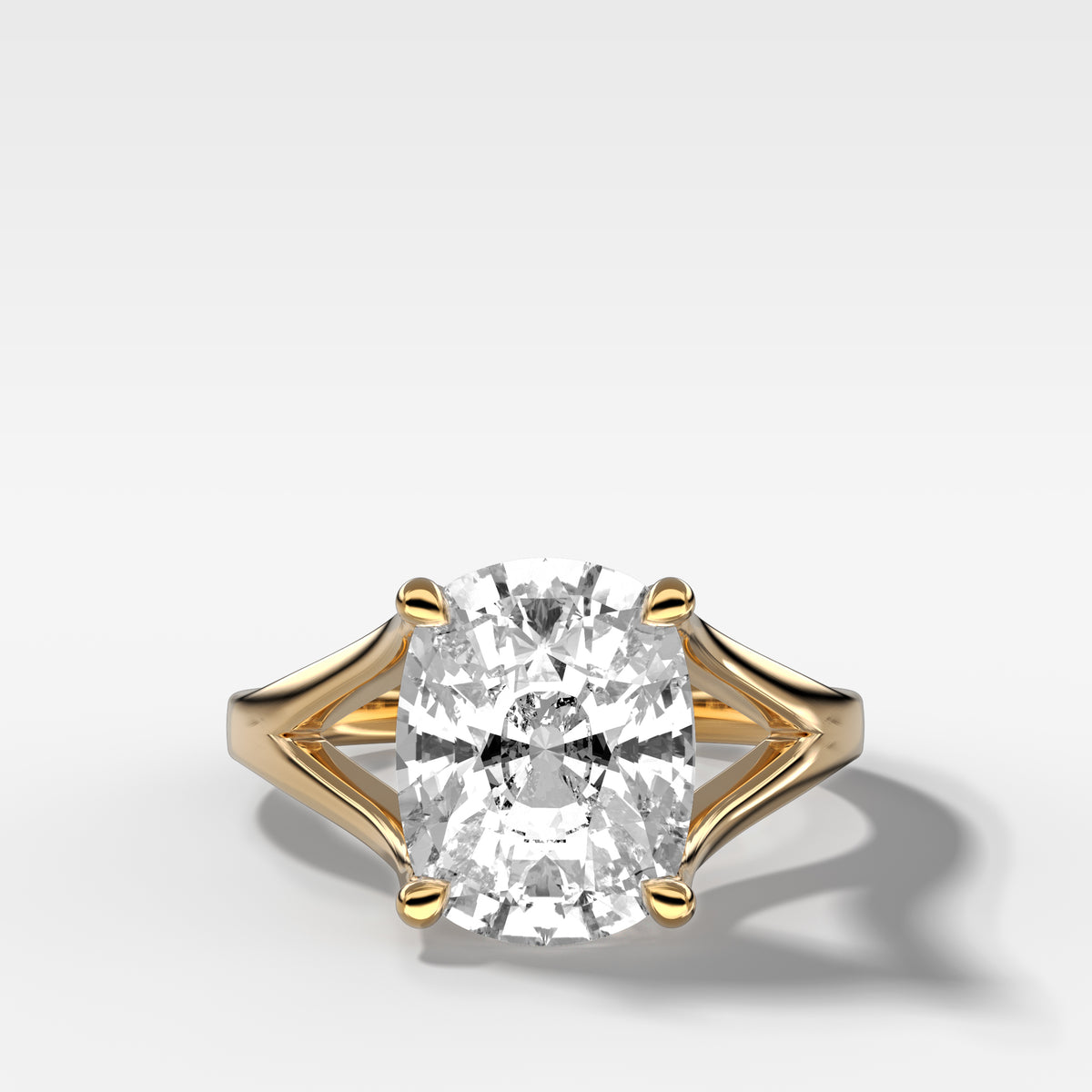Split Shank Solitaire Engagement Ring with Elongated Cushion Cut
